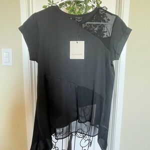 AllSaints Black Asymmetrical Top